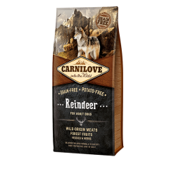 Carnilove Reindeer  for Adult-Супер Премиум Суха Храна за Възрастни Кучета с Еленско месо, Без зърно