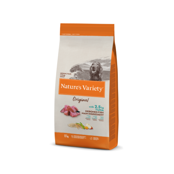 NATURE'S VARIETY ORIGINAL MEDIUM/MAXI – TUNA - Храна за Кучета Без Зърно Средни и Едри Породи Риба Тон 12кг.