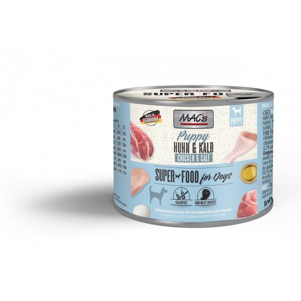 Mac's Puppy Chicken & Beef - консерва за подрастващи кучета с говеждо и пиле 200 гр.