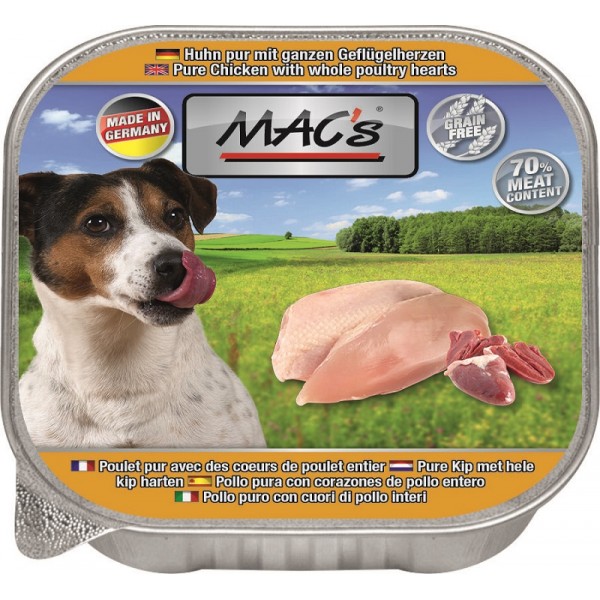 Mac's - пастет за кучета с  пилешко и пилешки сърца, 150гр