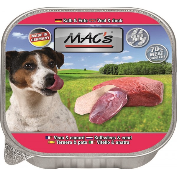 Mac's - пастет за кучета с телешко и патешко, 150гр Mac's - пастет за кучета с телешко и патешко, 150гр