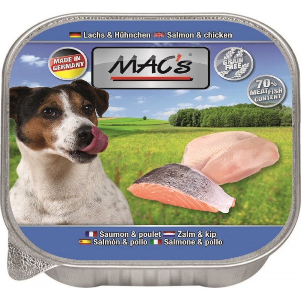 Mac's - пастет за кучета със сьомга и пиле, 150гр