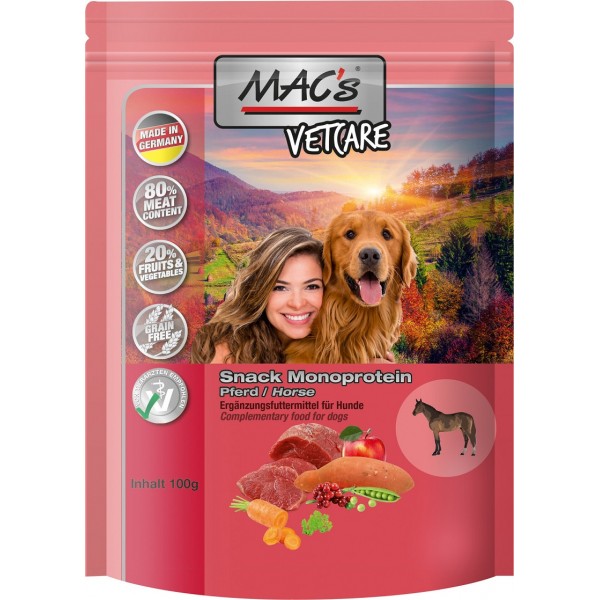 Mac's VetCare - лакомство за кучета с 80% конско месо,100 гр Mac's VetCare - лакомство за кучета с 80% конско месо,100 гр