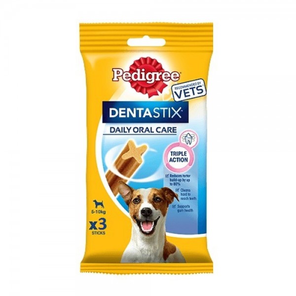 Pedigree Denta Stix - за цялостно почистване на зъбите, подходящ за кучета 5 -10 кг. - 3бр. Pedigree Denta Stix - за цялостно почистване на зъбите, подходящ за кучета 5 -10 кг. - 3бр.
